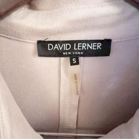 David Lerner Suede Button Front Long Sleeve Shirt Dress Size Small Off White - Picture 5 of 9